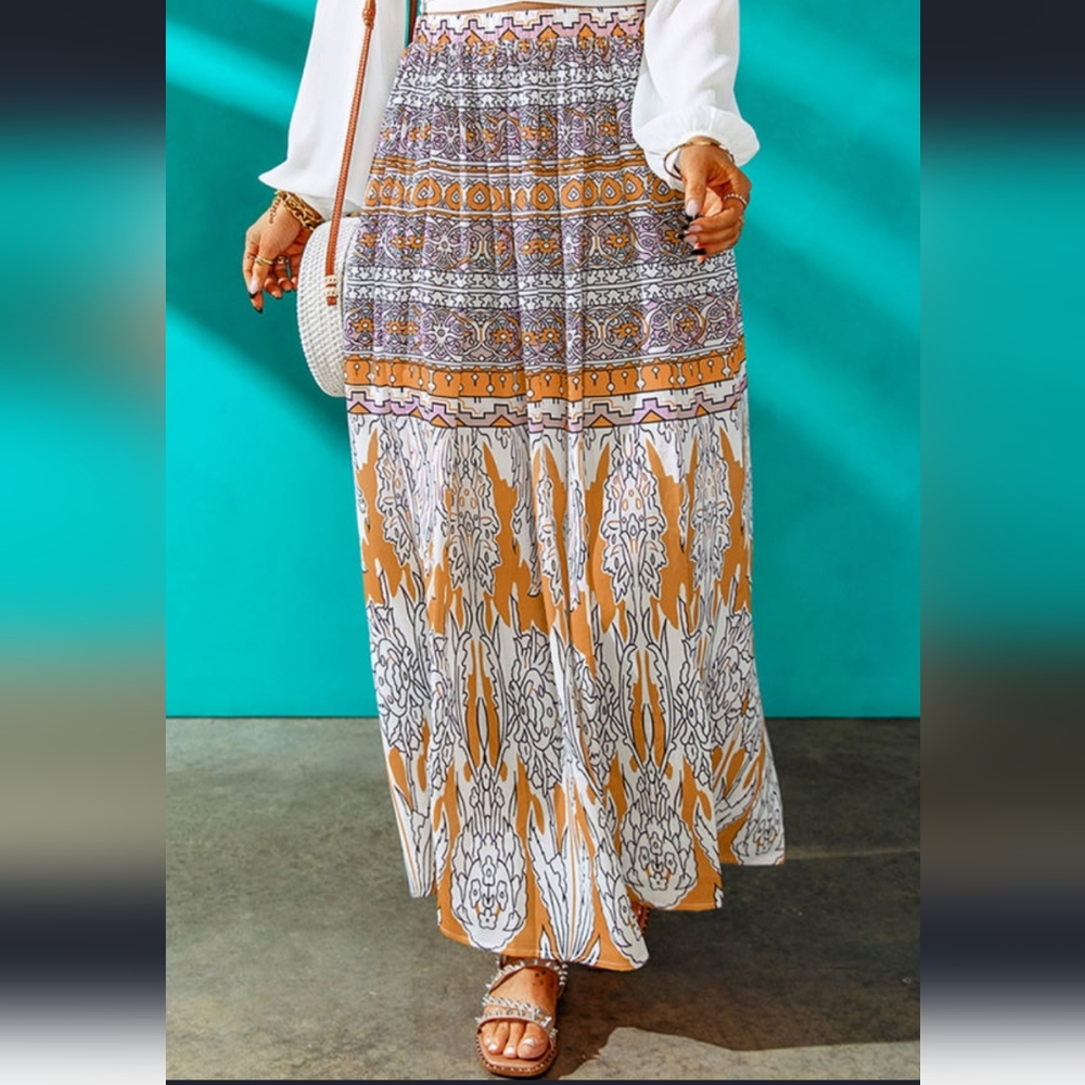 Women's Aztec Print Maxi Skirt
